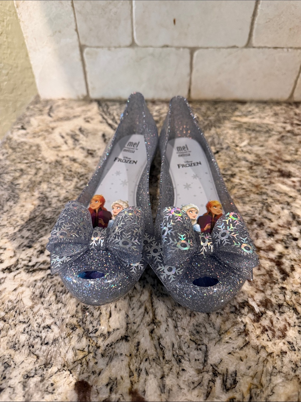 Mini Melissa + Disney Ultragirl Frozen Glitter Ballerina Flats